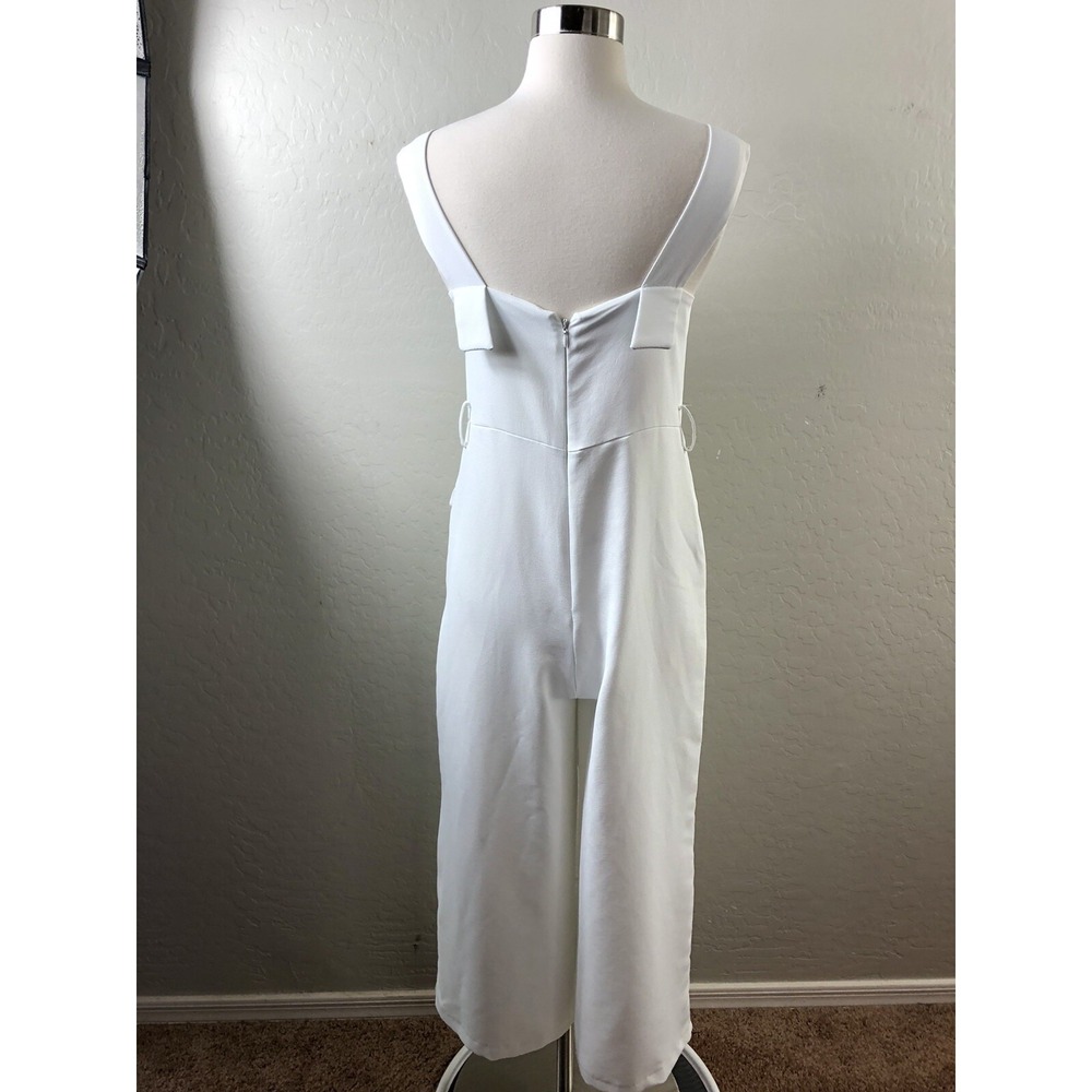 TOPSHOP Womens 4 White Overalls Jumpsuit Cropped *No Belt* - Picture 5 of 8